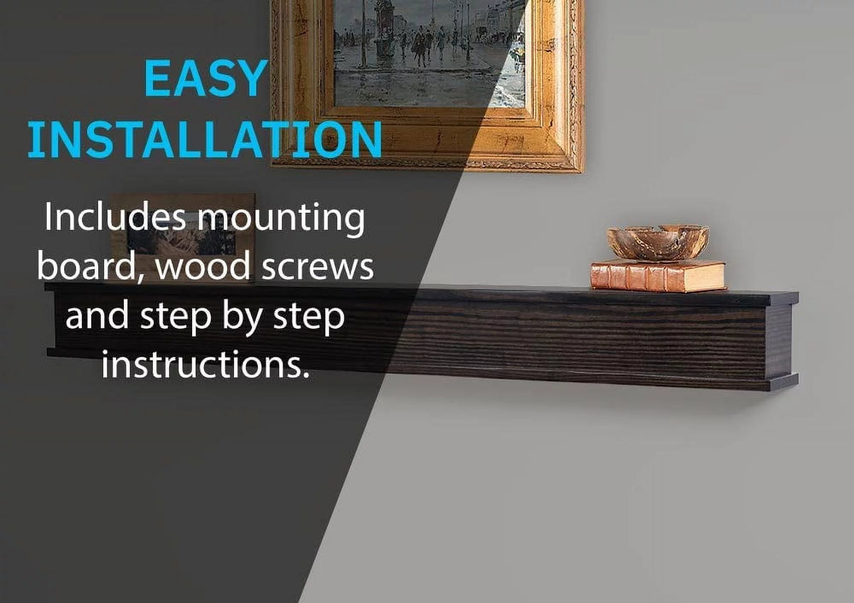 48 inch Oak Hardwood Floating Fireplace Mantel Shelf D999