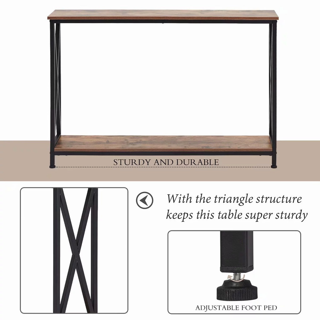 Wooden Hallway Console Table Rustic Brown K28517