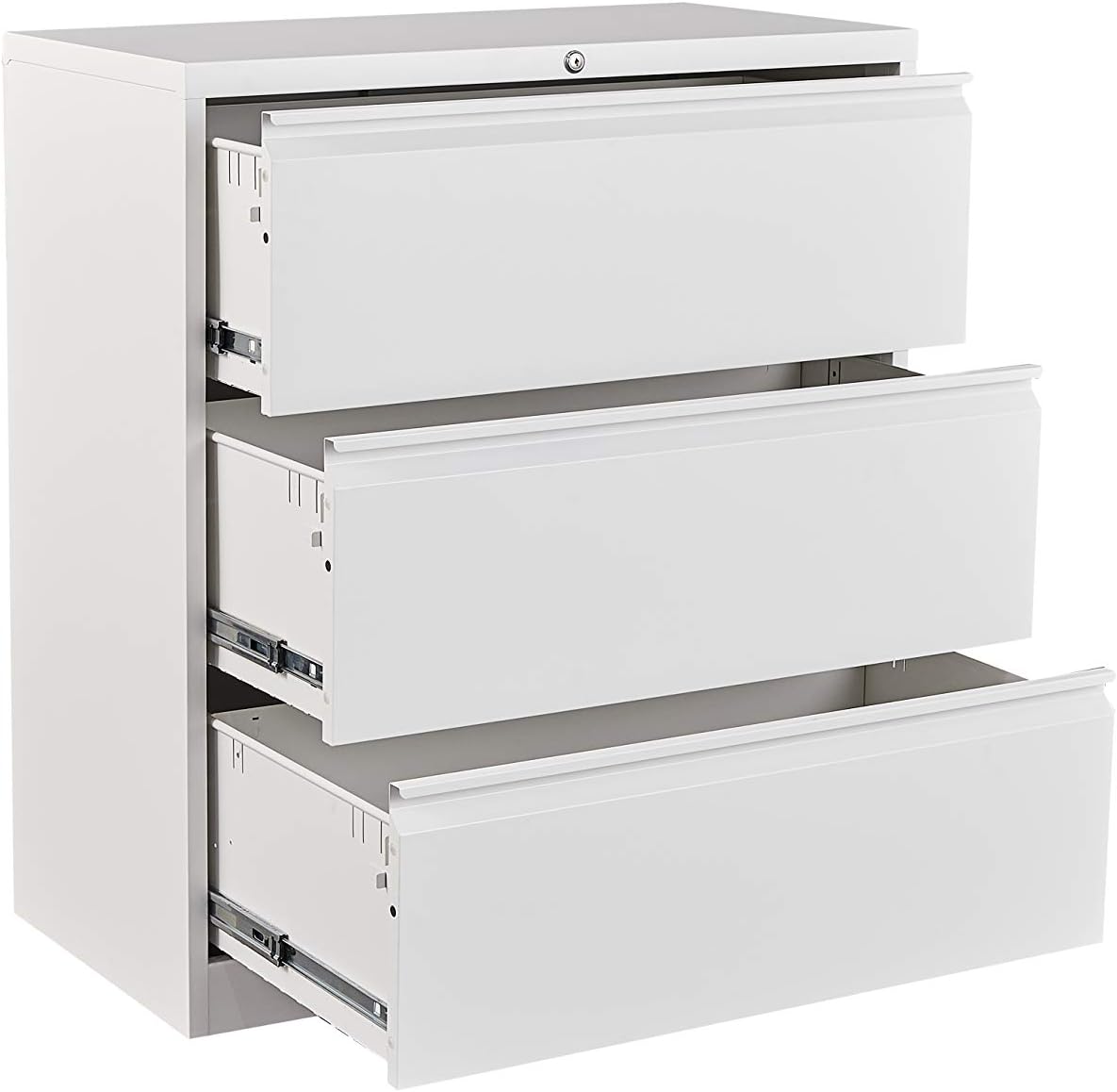 3 Drawer Black Metal Lateral File Cabinet with Lock Z22446