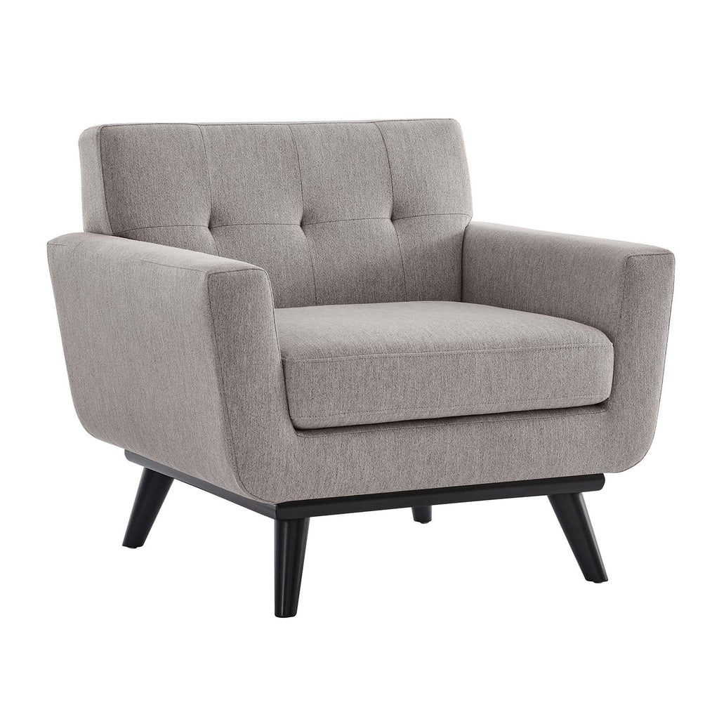 Light Gray Herringbone Fabric Armchair Q1558