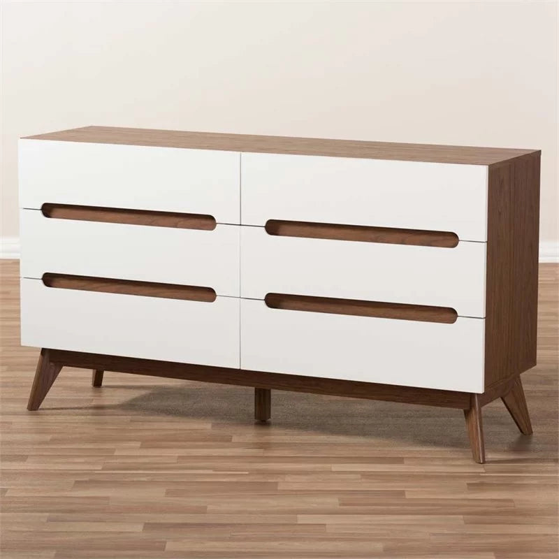 6 Drawer Wooden Double Dresser S170045