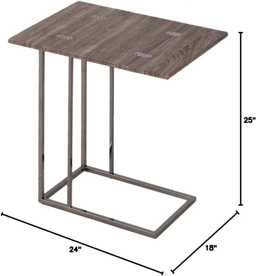 Weathered Grey Expandable Side End Table W6049