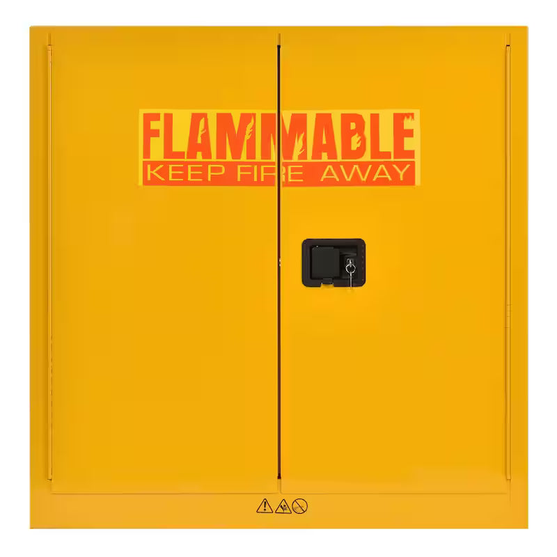 Steel Freestanding Garage Cabinet in Safety Yellow R10661
