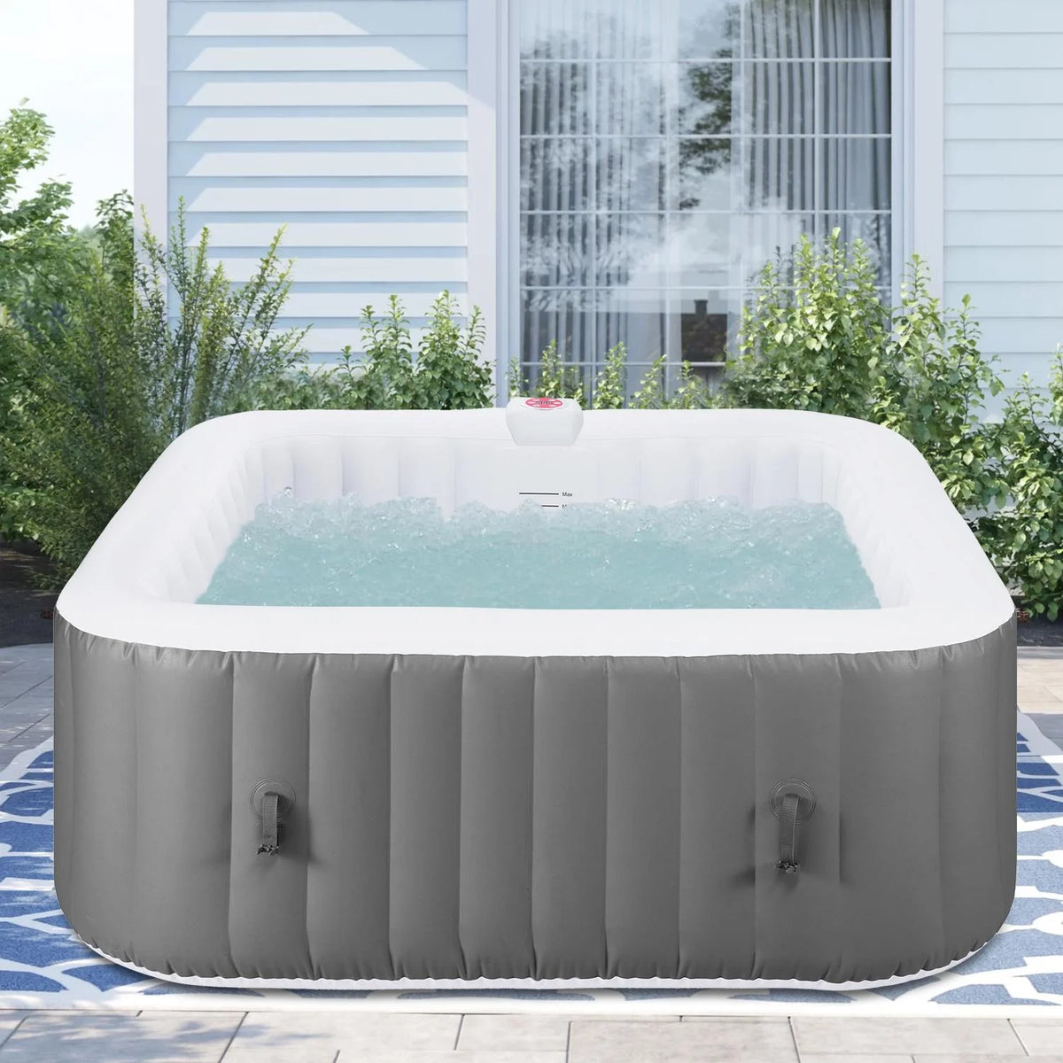 4-6 Person Inflatable Hot Tub with 130 Jets and Cover F9691