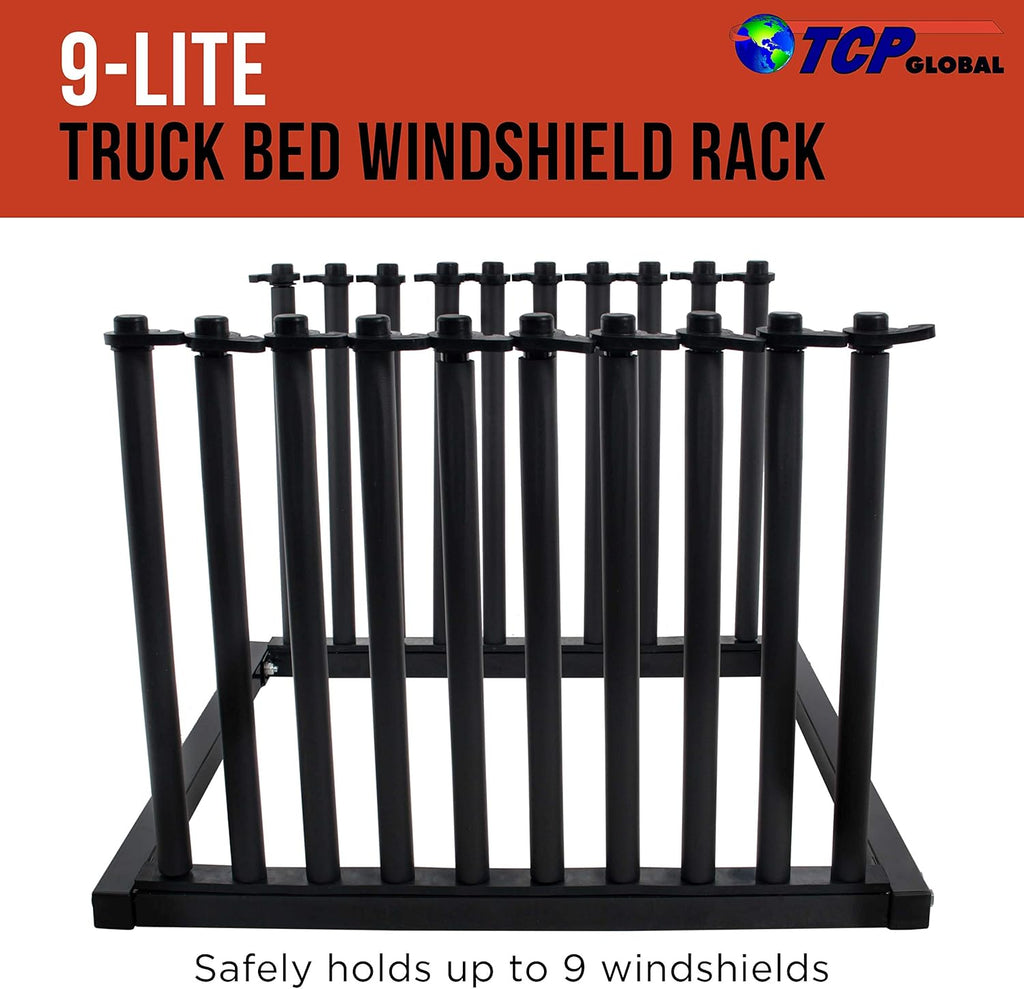 9 Slot Truck Bed Windshield Rack with Rubber Foam Pads X3750