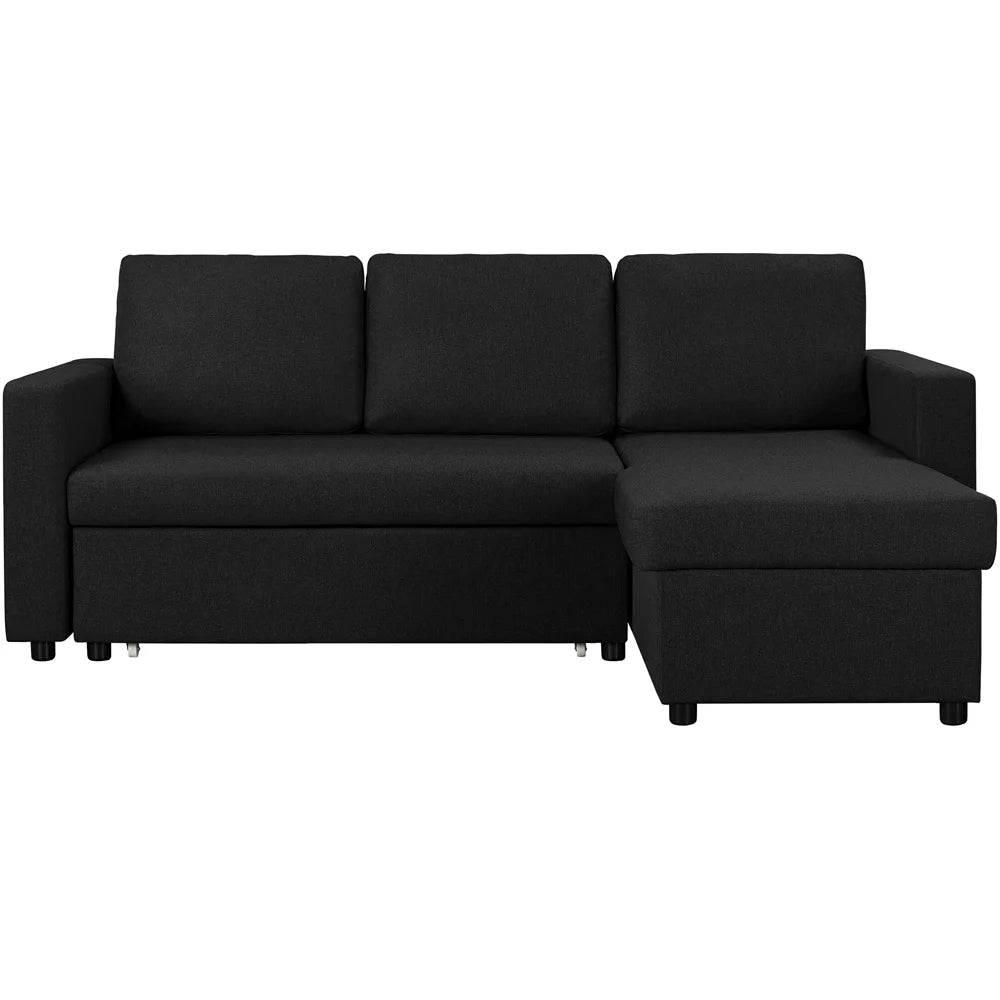 Dark Gray Reversible L-Shaped Sectional Sofa with Pull Out Bed Z204