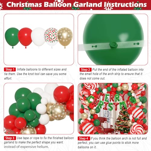 180 Pcs Christmas Balloon Arch Garland Kit J293970