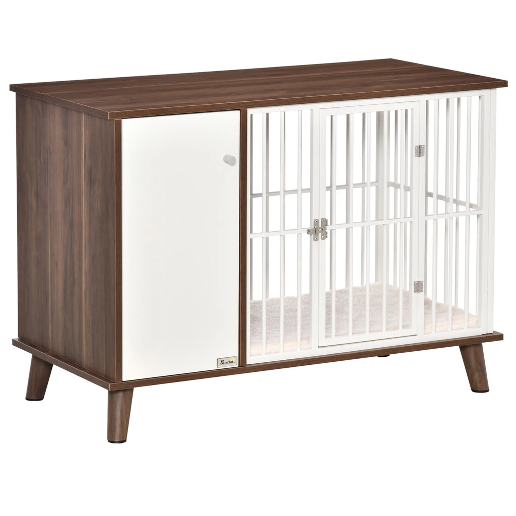 Wooden Dog Kennel End Table with Cushion W74132