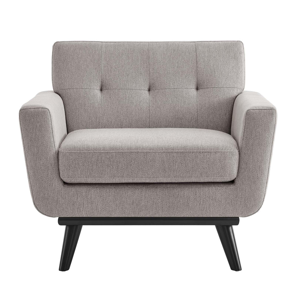 Light Gray Herringbone Fabric Armchair Q1558