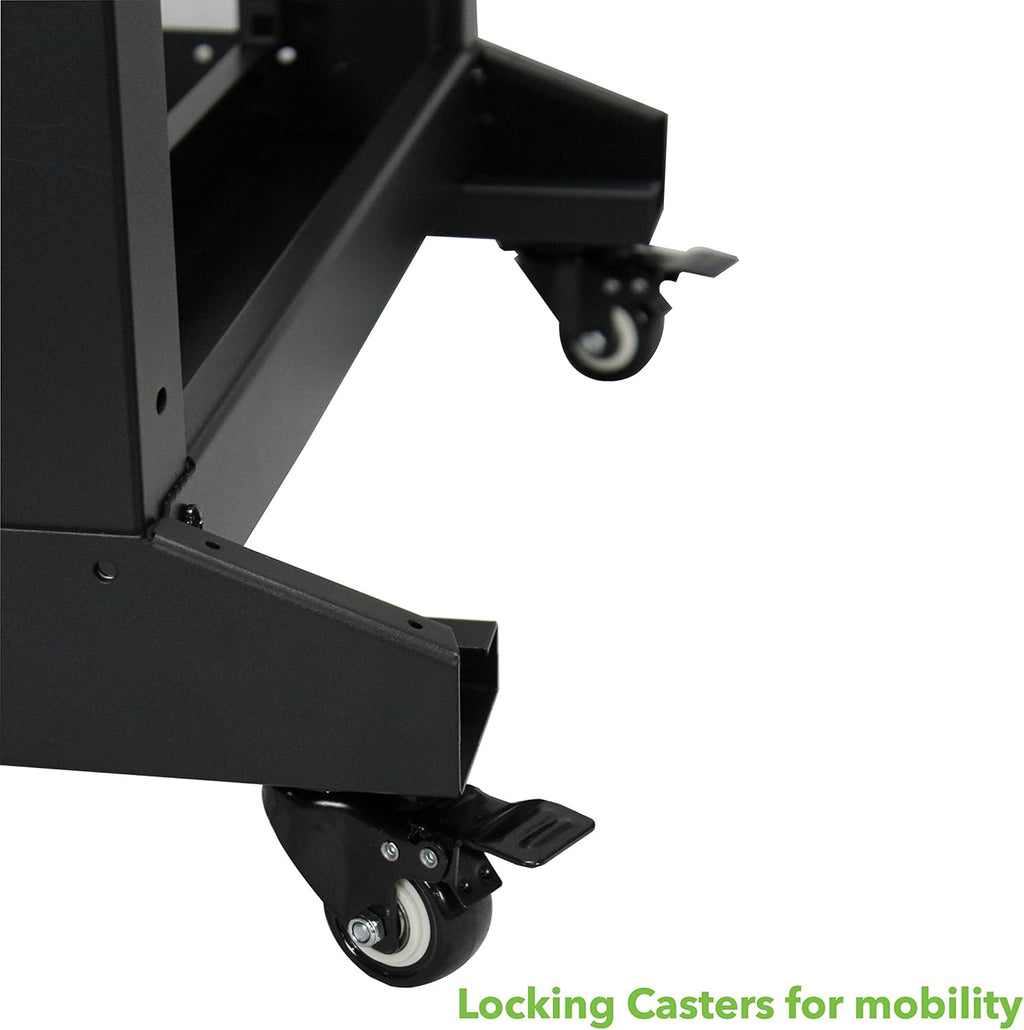 22U 4-Post Open Frame Server Network Rack with Casters Black E483