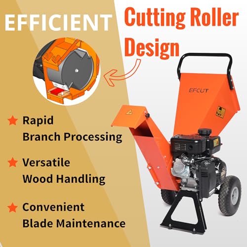 7HP Gas Powered Wood Chipper Shredder Mulcher L8349