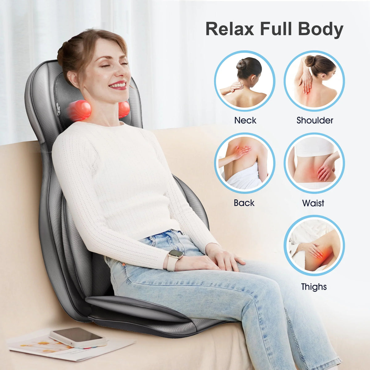 Electric Kneading Massage Chair Pad V9367