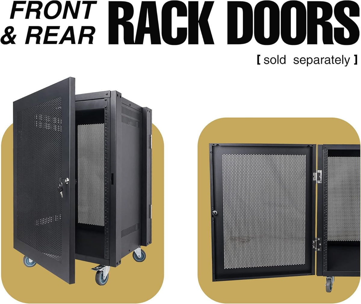 16U Steel Rack with Locking Casters V262922