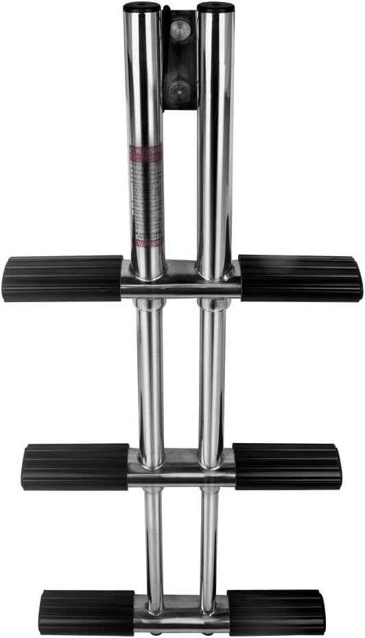 Dual Vertical Telescoping 3 Step Stainless Steel Boat Ladder I417