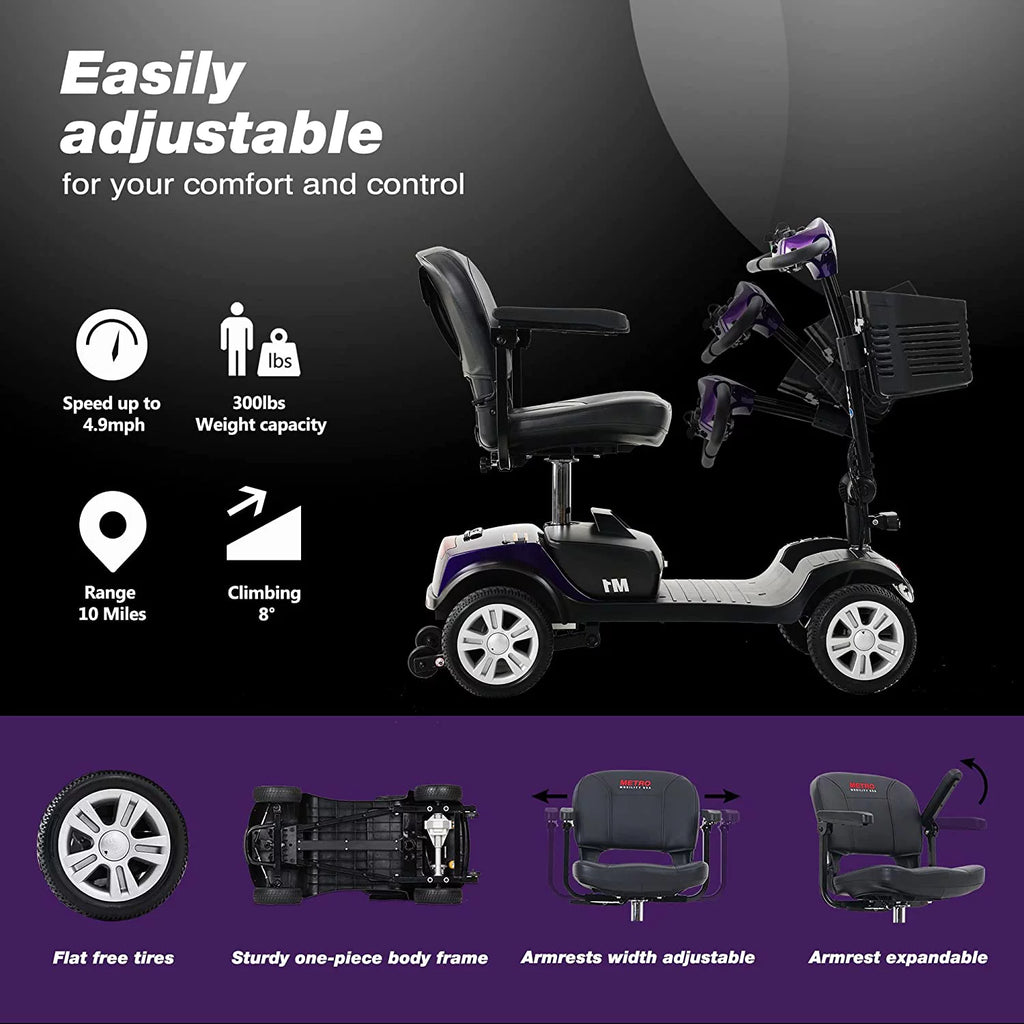 Folding 4 Wheel Scooter Purple U191801