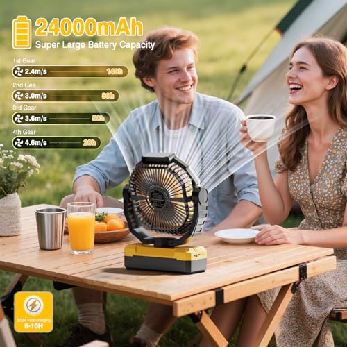 3-in-1 Camping Fan with Light & Remote V586