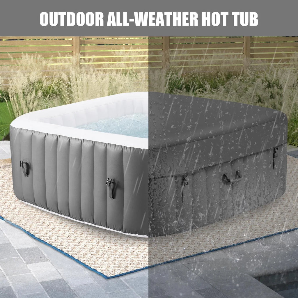 4-6 Person Inflatable Hot Tub with 130 Jets and Cover F9691