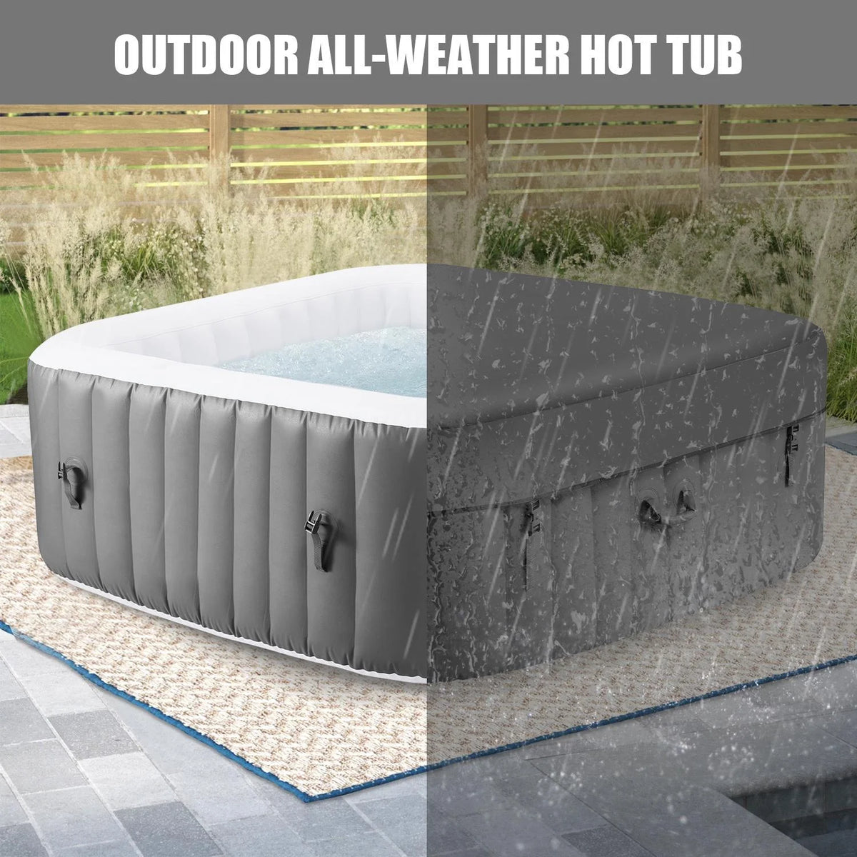 4-6 Person Inflatable Hot Tub with 130 Jets and Cover F9691