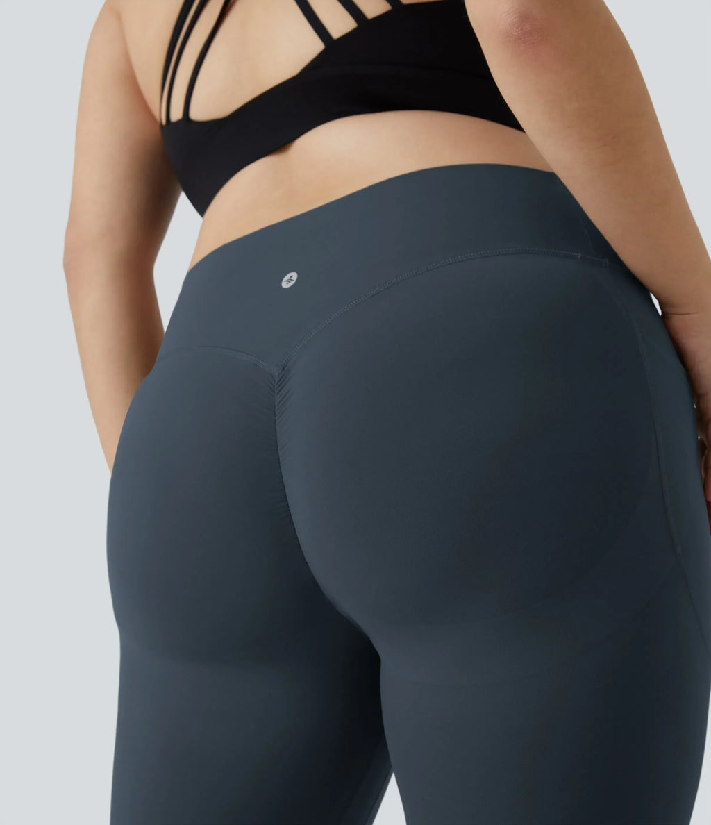 High Waisted Tummy Control Shaping Leggings Plus Size V49301
