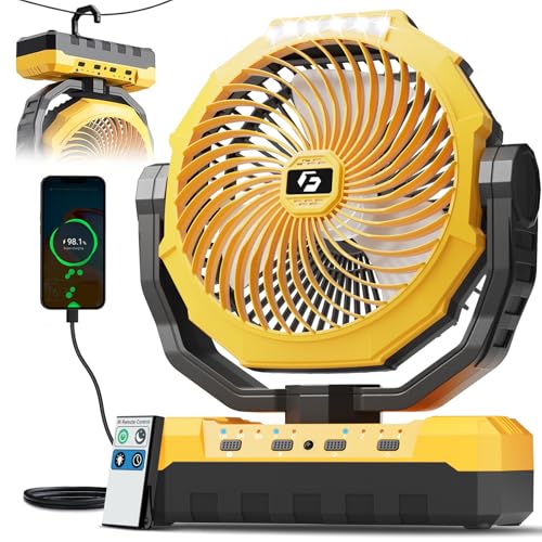 3-in-1 Camping Fan with Light & Remote V586