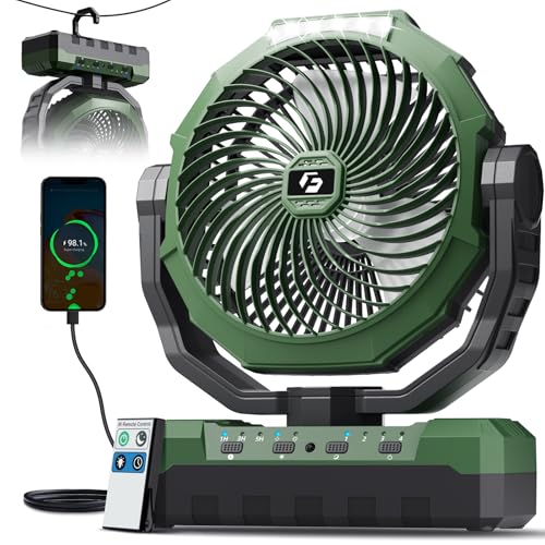 3-in-1 Camping Fan with Light & Remote V586