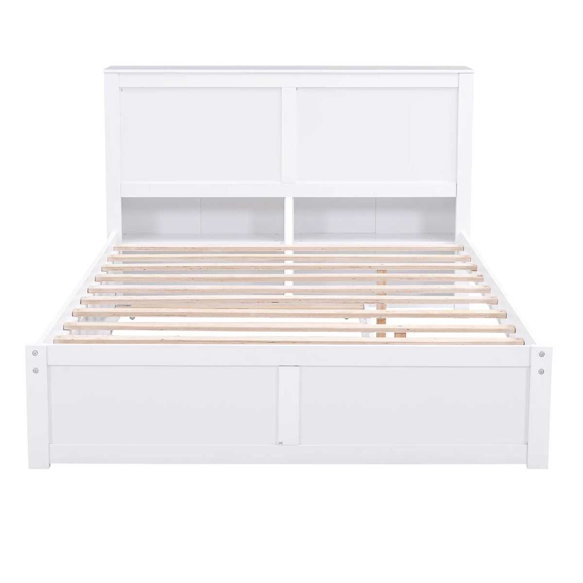 Full Size Wood Platform Bed with Trundle and Storage O84366