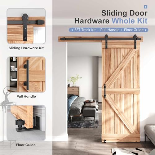 12 FT Double Sliding Barn Door Track and Handle Hardware Kit Z56775
