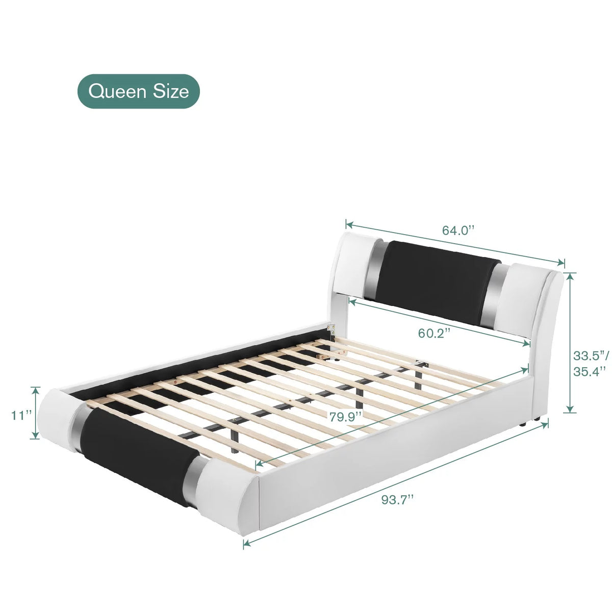 King Size Bed Frame with Adjustable Headboard H551