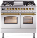 40 Dual Fuel Natural Gas Range in Stainless Steel with Brass Trim H748160