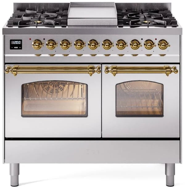 40 Dual Fuel Natural Gas Range in Stainless Steel with Brass Trim H748160