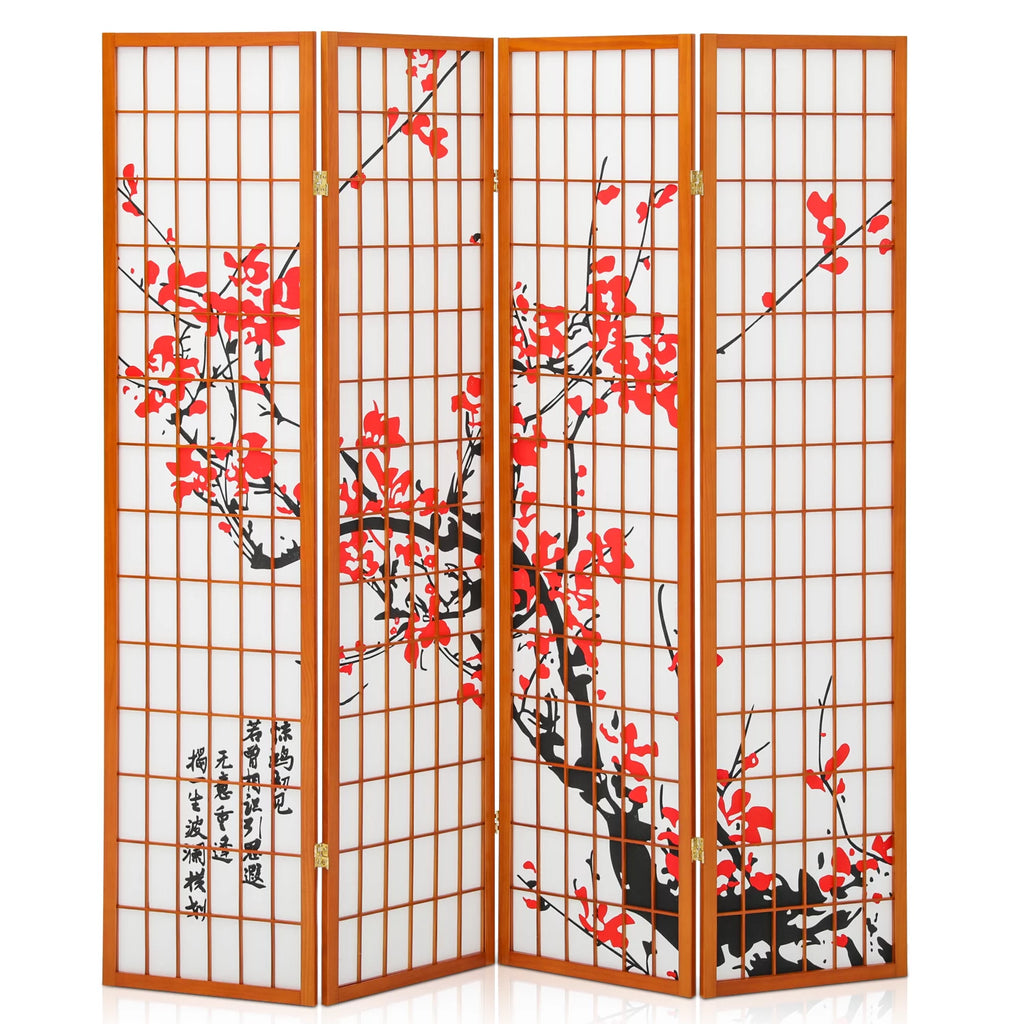 5.8 ft Tall 4 Panel Wood Room Divider K611