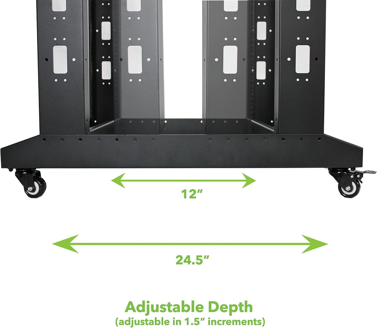 22U 4-Post Open Frame Server Network Rack with Casters Black E483