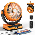 Camping Fan 40000mAh Rechargeable Hanging High Velocity Floor Fan Auto Oscillation Remote Control Timer Cordless Q794
