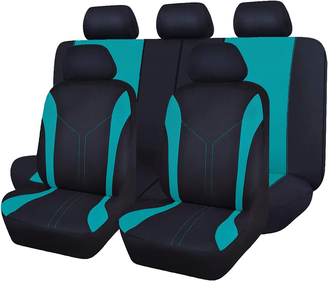 Black Pink Polyester Car Seat Covers V112909