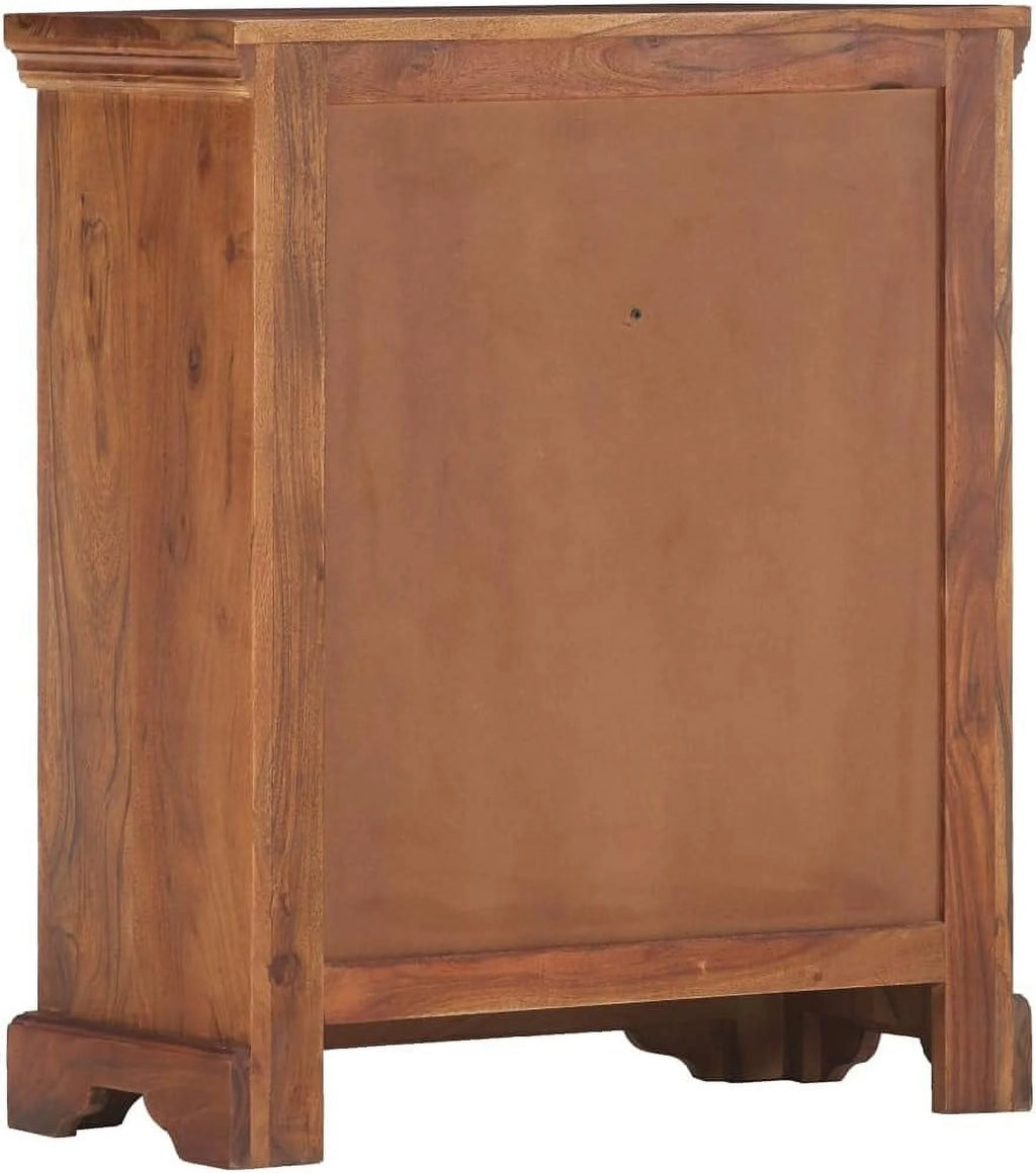 Solid Acacia Wood Sideboard Cabinet with 2 Drawers and 2 Doors U489