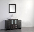 48 in. Espresso Bathroom Vanity with White Ceramic Single Basin Top and Mirror T67919