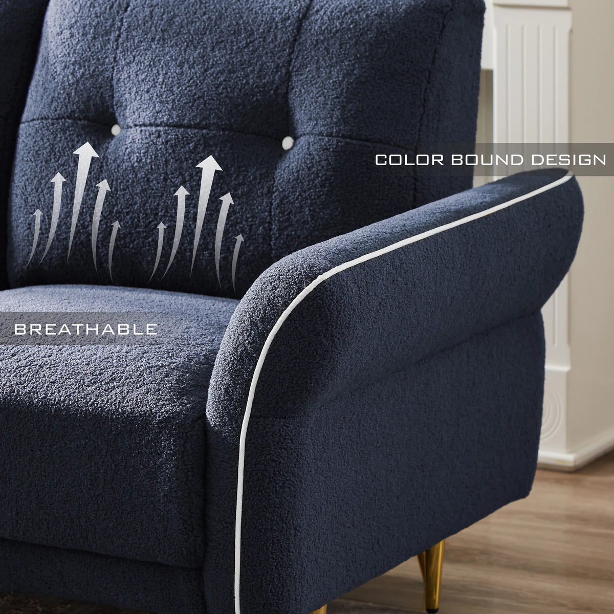 Blue Modular Sectional Sofa with Chaise T155
