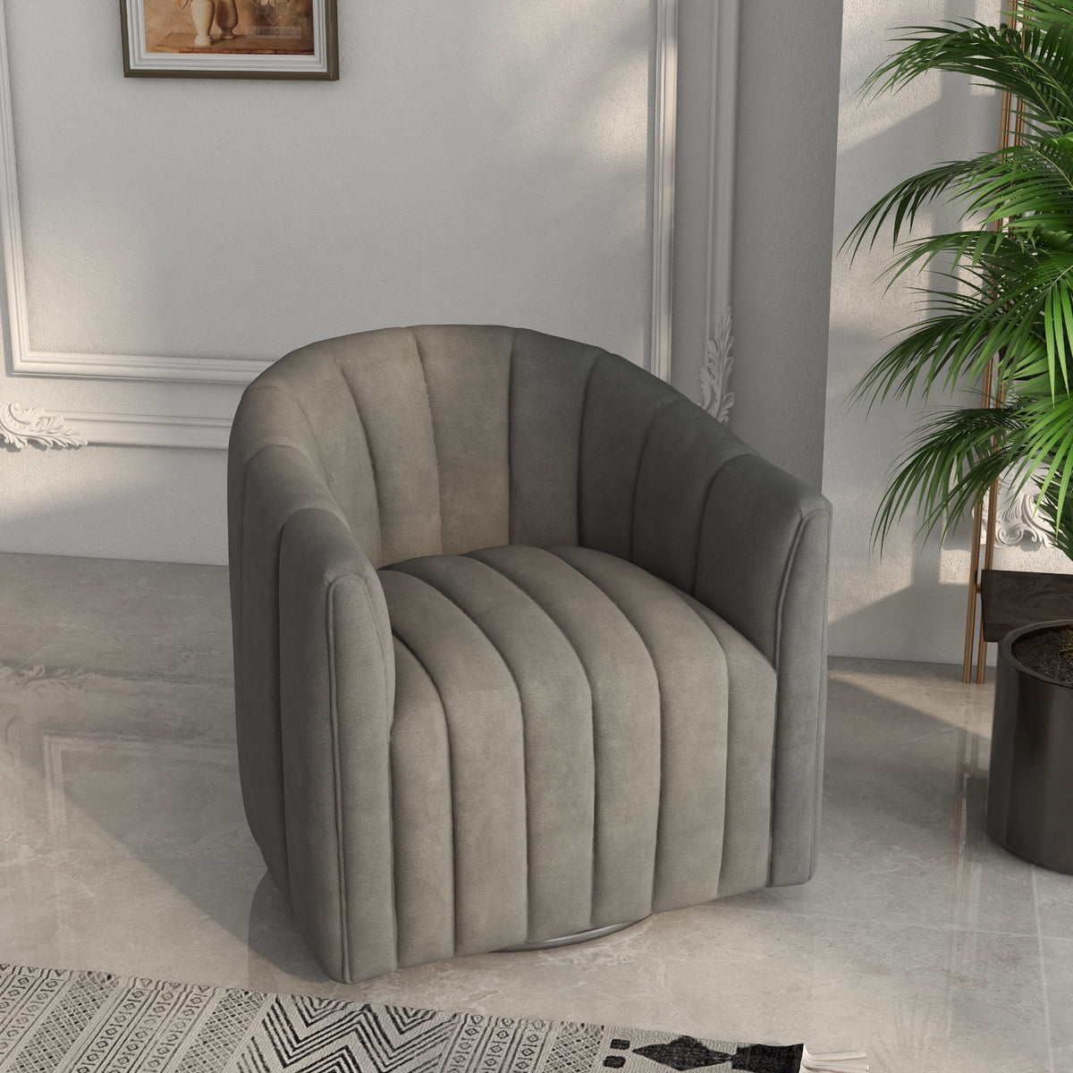 Mid Century Swivel Barrel Sofa Chairs T1335