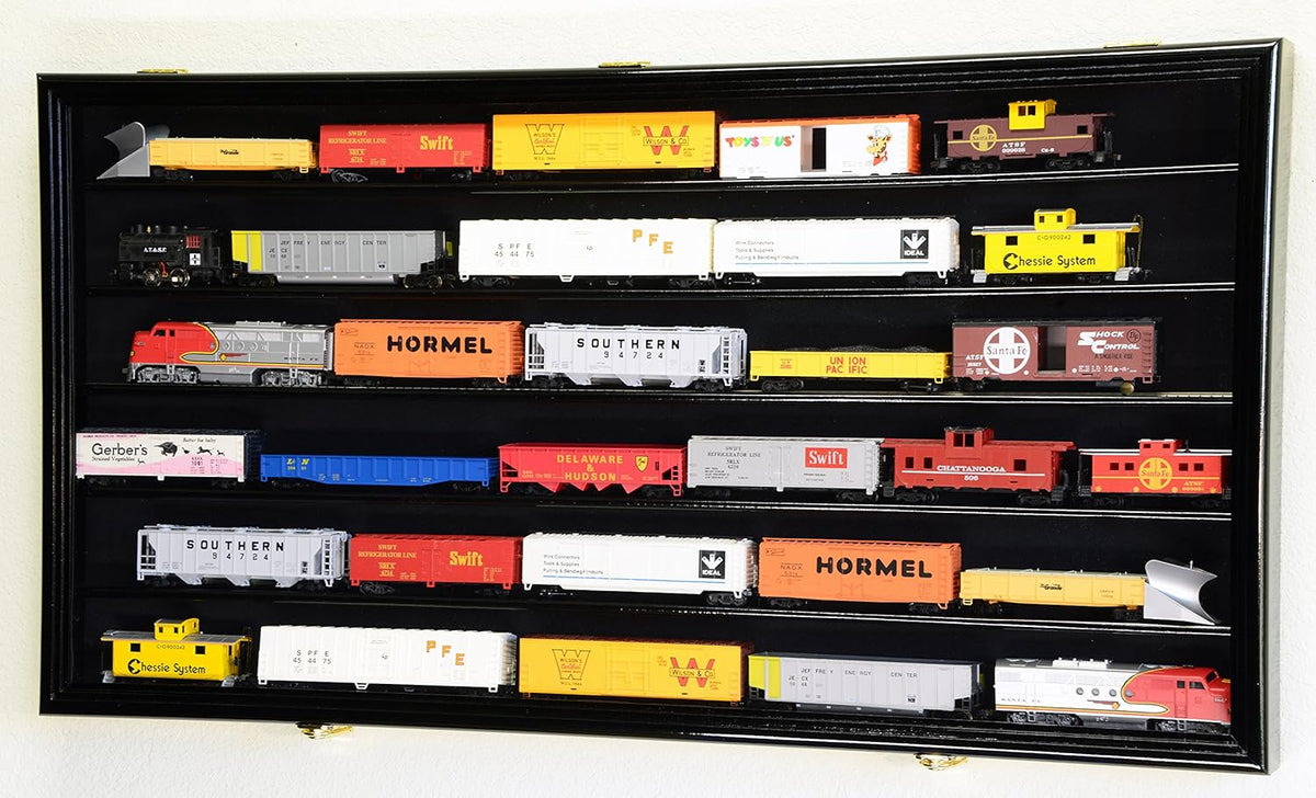 HO Scale Model Train Display Case Cabinet Wall Rack J76929