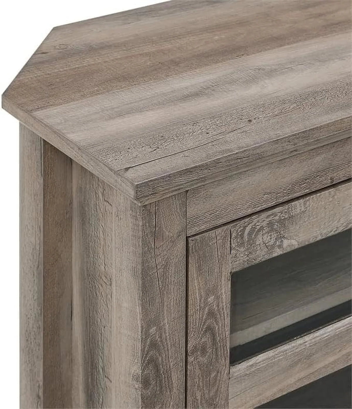44" Corner TV Stand Console in Gray Wash Q8480