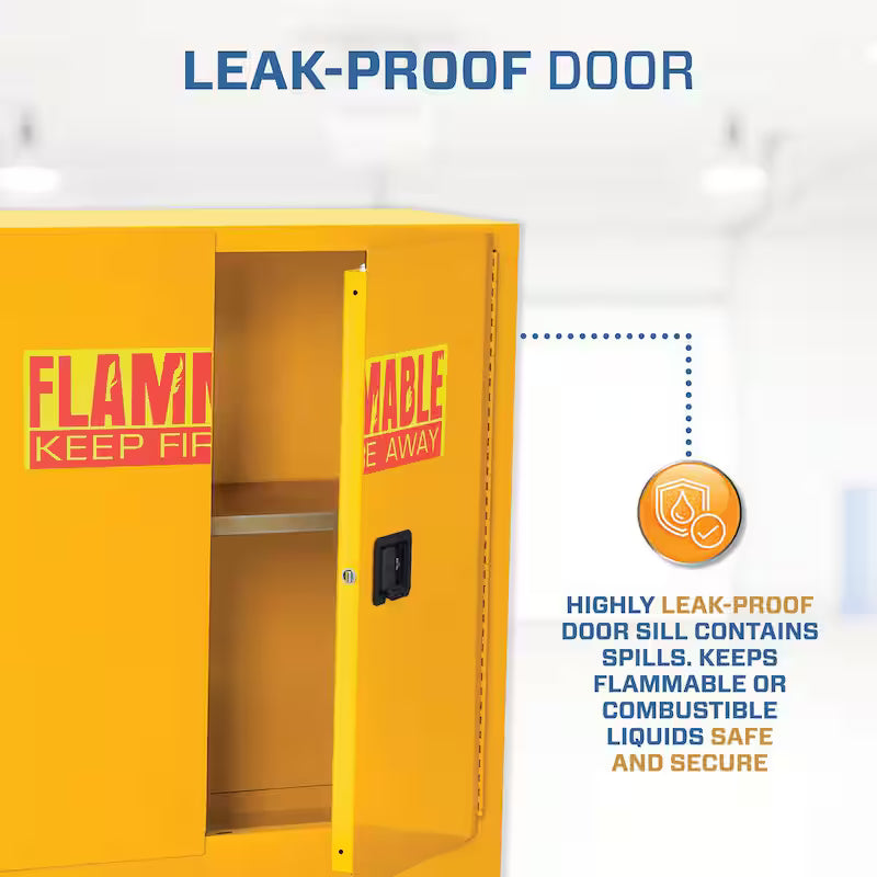 Steel Freestanding Garage Cabinet in Safety Yellow R10661