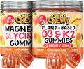 Magnesium + D3K2 Gummies Bundle - 2 Bottles (60 Each) - Peach Mango G1245
