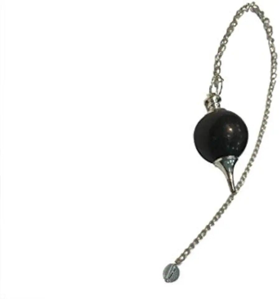 Black Obsidian Ball Chain Crystal Pendulum L8662