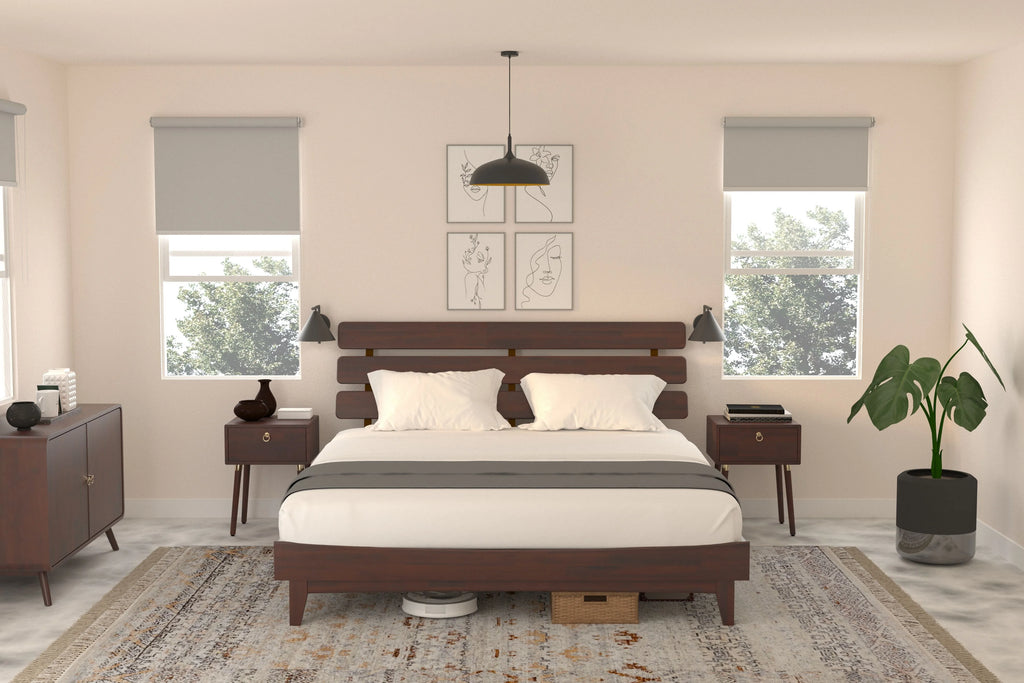 Queen Adjustable Headboard Solid Wood Bed Frame D830