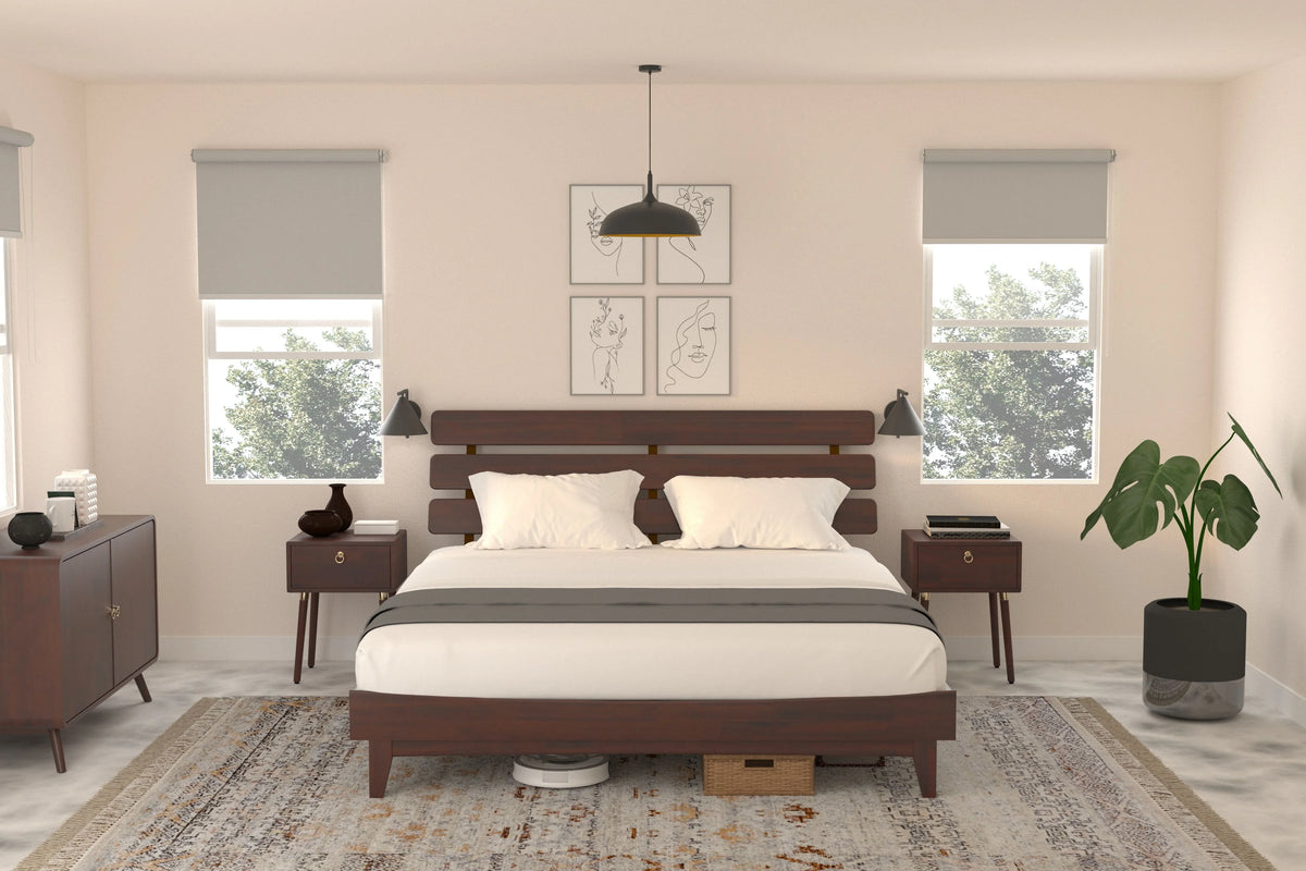 Queen Adjustable Headboard Solid Wood Bed Frame D830