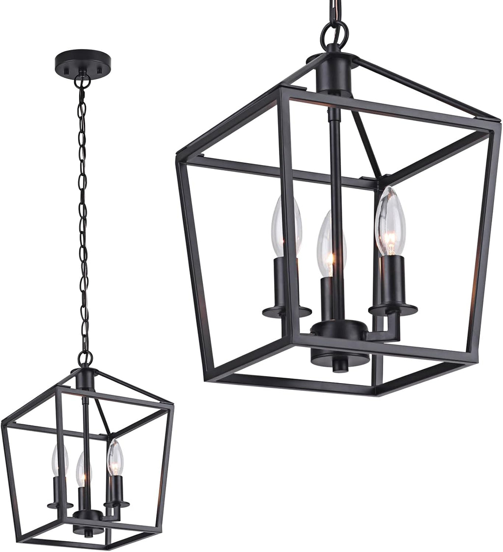 3-Light Industrial Metal Lantern Pendant Light I486