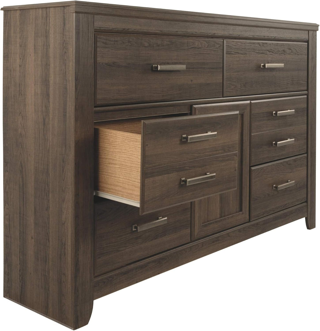 Rustic 6 Drawer Dresser with Cabinet D1456