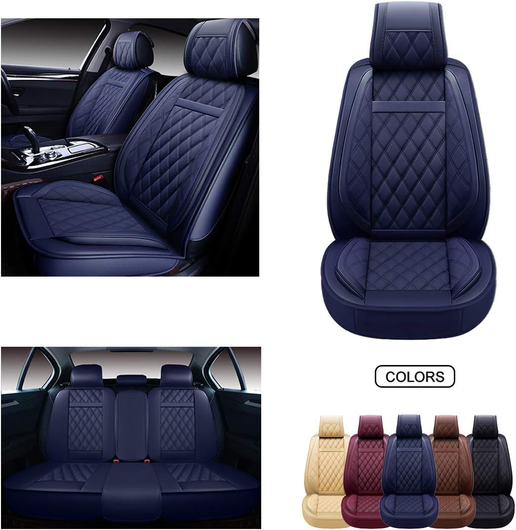 Brown Faux Leatherette Car Seat Covers Set T4590