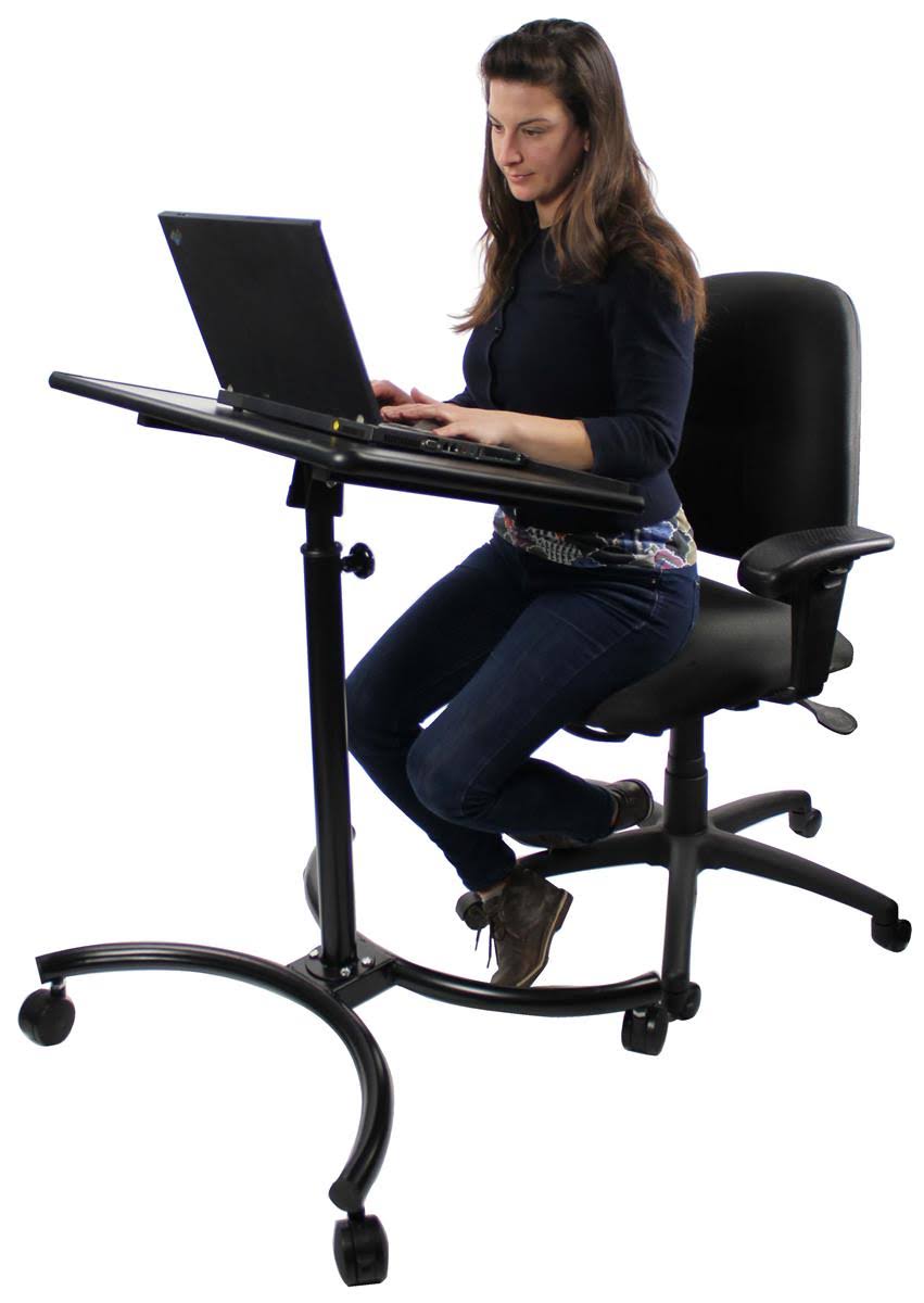 Adjustable Laptop Stand with 28 x 18-inch Tilting Surface and Locking Casters E424769