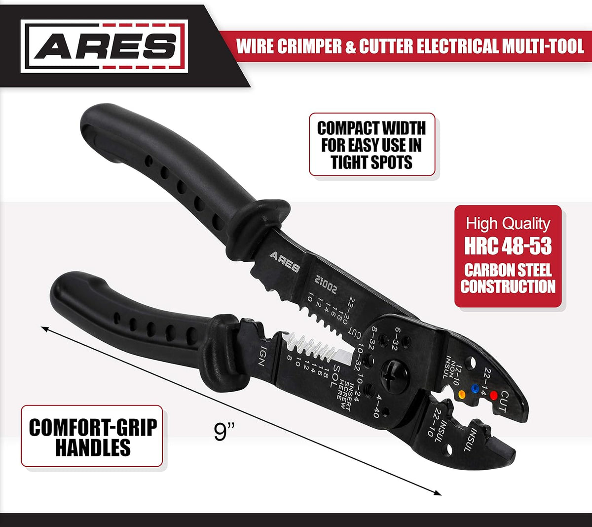 9-inch Wire Stripper Crimper and Cutter Electrical Multi-Tool R73444